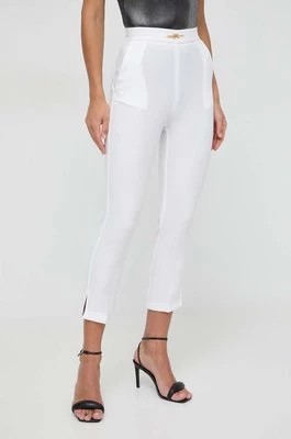 Zdjęcie produktu Elisabetta Franchi spodnie damskie kolor biały fason cygaretki high waist PA02341E2