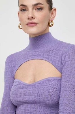 Zdjęcie produktu Elisabetta Franchi sweter damski kolor fioletowy lekki z golfem MK40B41E2