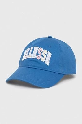 Zdjęcie produktu Ellesse czapka z daszkiem bawełniana kolor niebieski z aplikacją