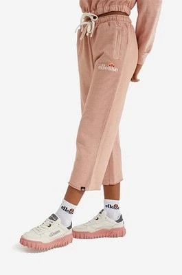 Zdjęcie produktu Ellesse spodnie dresowe bawełniane Taran Cropped Jog kolor różowy medium waist SGM14012-PINK