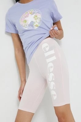 Zdjęcie produktu Ellesse szorty damskie kolor różowy z nadrukiem high waist