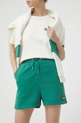 Zdjęcie produktu Ellesse szorty damskie kolor zielony z aplikacją high waist