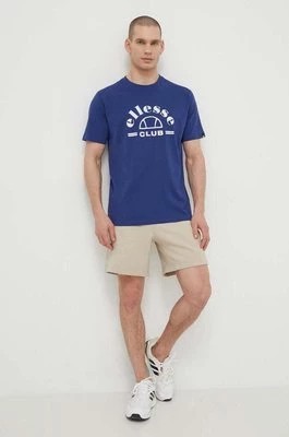 Zdjęcie produktu Ellesse t-shirt bawełniany Club T-Shirt męski kolor granatowy z nadrukiem SHV20259