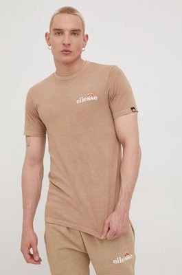 Zdjęcie produktu Ellesse t-shirt bawełniany kolor brązowy z aplikacją SHM13143-GREEN