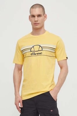 Zdjęcie produktu Ellesse t-shirt bawełniany Lentamente T-Shirt męski kolor żółty z nadrukiem SHV11918