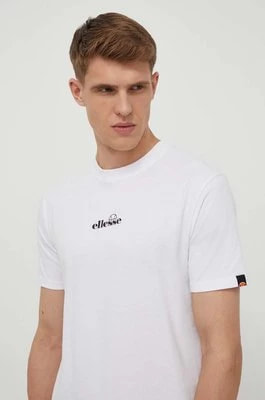 Zdjęcie produktu Ellesse t-shirt bawełniany Ollio Tee męski kolor biały z nadrukiem SHP16463