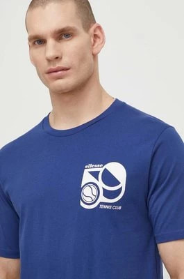 Zdjęcie produktu Ellesse t-shirt bawełniany Sport Club T-Shirt męski kolor granatowy z nadrukiem SHV20273