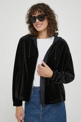 Zdjęcie produktu Emporio Armani bluza damska kolor czarny z kapturem gładka
