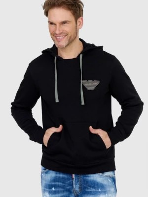 Zdjęcie produktu EMPORIO ARMANI Czarna bluza męska z kapturem i szarym logo