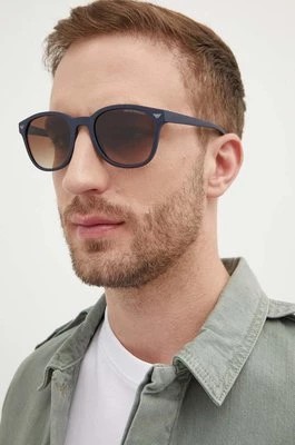 Zdjęcie produktu Emporio Armani okulary przeciwsłoneczne męskie kolor granatowy