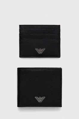 Zdjęcie produktu Emporio Armani portfel i etui na karty skórzane męski kolor czarny Y4R237 Y138E