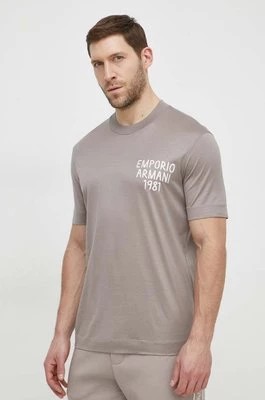 Zdjęcie produktu Emporio Armani t-shirt męski kolor beżowy z aplikacją 3D1TA2 1JUVZ
