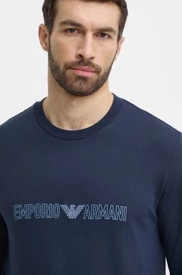 Zdjęcie produktu Emporio Armani Underwear bluza bawełniana lounge kolor granatowy z nadrukiem 111785 4R566