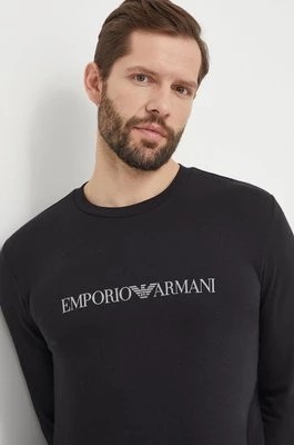 Zdjęcie produktu Emporio Armani Underwear bluza lounge kolor czarny z nadrukiem 111785 4R571