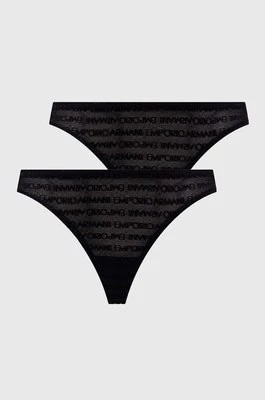 Zdjęcie produktu Emporio Armani Underwear figi 2-pack kolor czarny z koronki