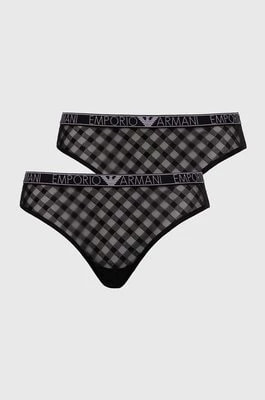 Zdjęcie produktu Emporio Armani Underwear figi kolor czarny z koronki 162948 4R208