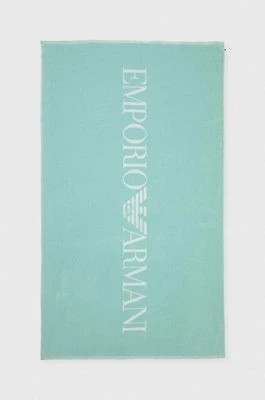 Zdjęcie produktu Emporio Armani Underwear ręcznik bawełniany kolor turkusowy