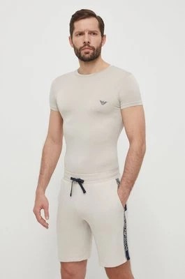 Zdjęcie produktu Emporio Armani Underwear t-shirt lounge 2-pack kolor beżowy z nadrukiem 111670 4R733