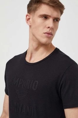 Zdjęcie produktu Emporio Armani Underwear t-shirt lounge kolor czarny z aplikacją