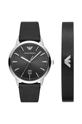 Zdjęcie produktu Emporio Armani zegarek i bransoletka męski kolor srebrny