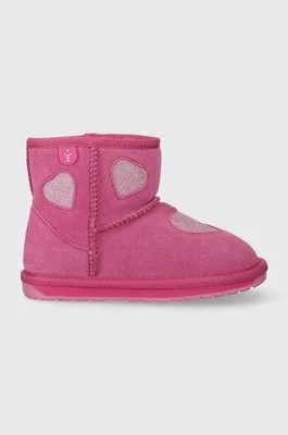 Zdjęcie produktu Emu Australia śniegowce zamszowe dziecięce K12958 Barton Heart kolor różowy