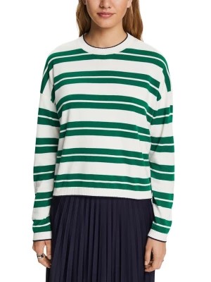 Zdjęcie produktu ESPRIT Sweter w kolorze zielono-białym rozmiar: L