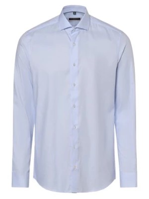 Zdjęcie produktu Eterna Slim Fit Koszula męska Mężczyźni Slim Fit Bawełna niebieski wypukły wzór tkaniny,