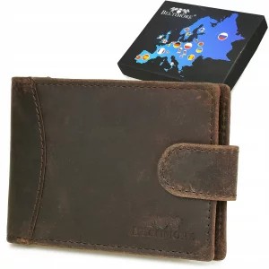 Zdjęcie produktu Etui skórzane na dokumenty karty wizytownik RFiD ciemny brąz brązowy, beżowy Merg