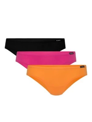 Zdjęcie produktu Figi damskie bikini Atlantic - różowe, pomarańczowe, czarne 3pak