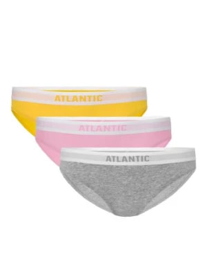 Zdjęcie produktu Figi damskie bikini Atlantic różowe, szare, żółte 3-pack