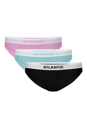 Zdjęcie produktu Figi damskie bikini Atlantic - różowe, zielone, czarne 3szt