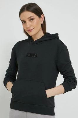 Zdjęcie produktu Fila bluza damska kolor czarny z kapturem z aplikacją