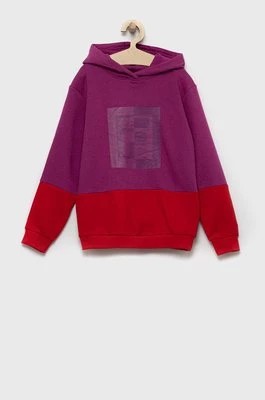 Zdjęcie produktu Fila bluza dziecięca kolor fioletowy z kapturem gładka