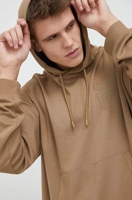 Zdjęcie produktu Fila bluza męska kolor brązowy z kapturem gładka