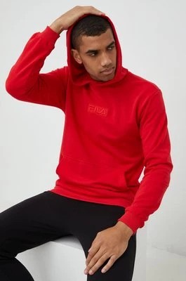 Zdjęcie produktu Fila bluza męska kolor czerwony z kapturem z aplikacją
