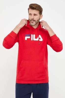 Zdjęcie produktu Fila bluza męska kolor czerwony z kapturem z nadrukiem