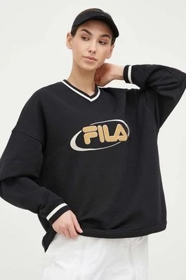 Zdjęcie produktu Fila bluza x Hailey Bieber damska kolor czarny z aplikacją