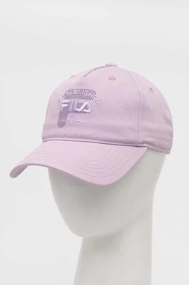 Zdjęcie produktu Fila czapka z daszkiem bawełniana kolor fioletowy z aplikacją