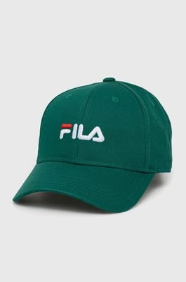 Zdjęcie produktu Fila czapka z daszkiem bawełniana Brasov kolor zielony z aplikacją FCU0019
