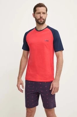 Zdjęcie produktu Fila piżama bawełniana kolor czerwony wzorzysta FPS1182