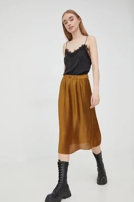 Zdjęcie produktu Fila spódnica kolor brązowy midi rozkloszowana