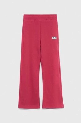 Zdjęcie produktu Fila spodnie dresowe dziecięce kolor różowy gładkie