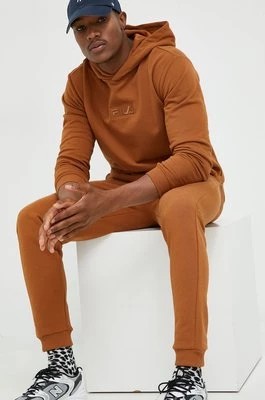 Zdjęcie produktu Fila spodnie dresowe męskie kolor brązowy z aplikacją