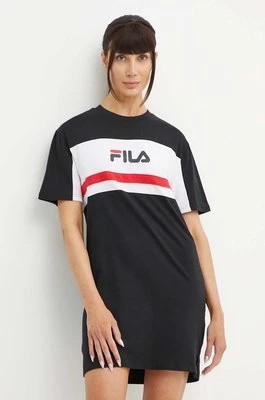 Zdjęcie produktu Fila sukienka bawełniana Lishui kolor czarny mini oversize FAW0776