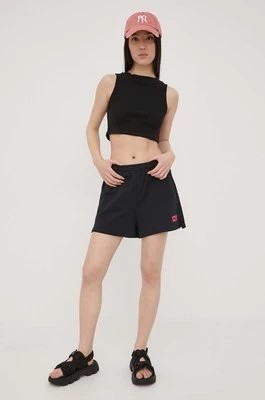 Zdjęcie produktu Fila szorty damskie kolor czarny z nadrukiem high waist