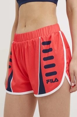 Zdjęcie produktu Fila szorty do biegania Ruffec kolor pomarańczowy wzorzyste medium waist FAW0718