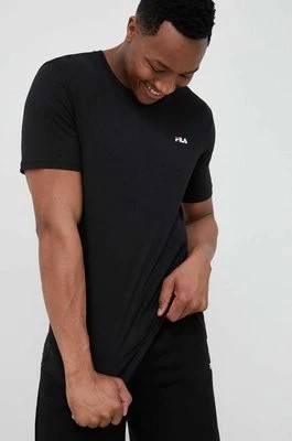 Zdjęcie produktu Fila t-shirt bawełniany 2-pack Brod kolor czarny gładki FAM0083