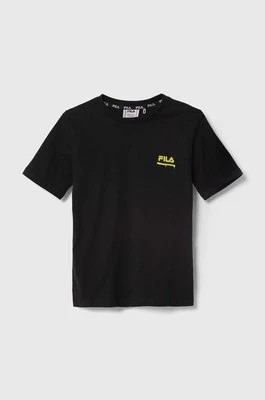 Zdjęcie produktu Fila t-shirt bawełniany dziecięcy LEGAU kolor czarny z nadrukiem