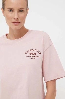 Zdjęcie produktu Fila t-shirt bawełniany kolor różowy