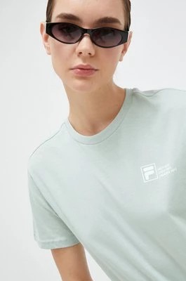 Zdjęcie produktu Fila t-shirt bawełniany kolor turkusowy